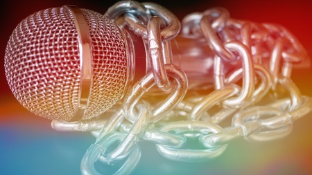 Freedom of the press is at risk concept - World press freedom day conceptの写真素材