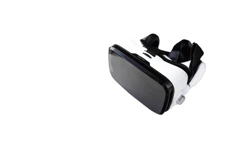 Virtual reality helmet isolated on white background with copy space.の写真素材