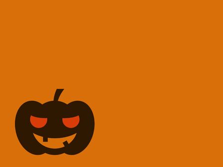 Halloween decorations on yellow background. Halloween concept. Scary Pumpkin and bats.の写真素材