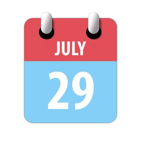 july 29th. Day 29 of month, Simple calendar icon on white background. Planning. Time management. Set of calendar icons for web design. summer month, day of the year concept.の写真素材
