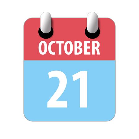 october 21st. Day 20 of month, Simple calendar icon on white background. Planning. Time management. Set of calendar icons for web design. autumn month, day of the year concept.の写真素材