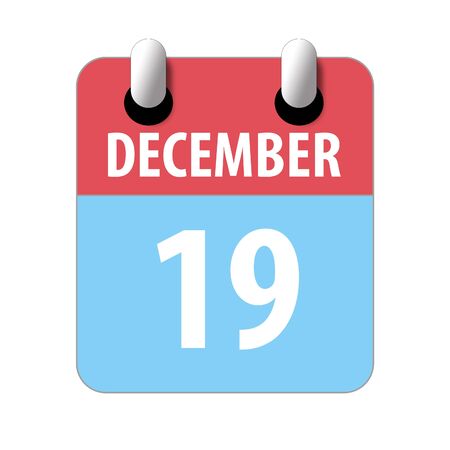 december 19th. Day 19 of month, Simple calendar icon on white background. Planning. Time management. Set of calendar icons for web design. winter month, day of the year concept.の写真素材