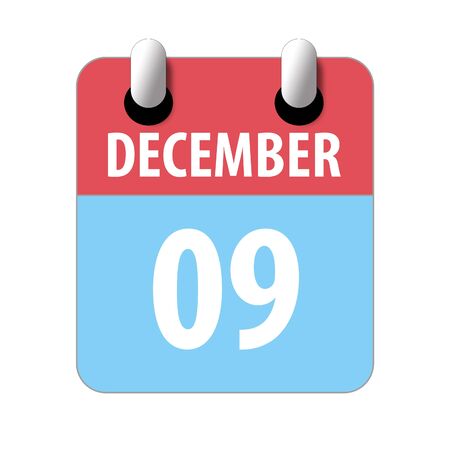 december 9th. Day 9 of month, Simple calendar icon on white background. Planning. Time management. Set of calendar icons for web design. winter month, day of the year concept.の写真素材