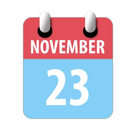 november 23rd. Day 23 of month, Simple calendar icon on white background. Planning. Time management. Set of calendar icons for web design. autumn month, day of the year concept.の写真素材