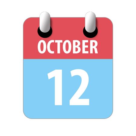 october 12th. Day 12 of month, Simple calendar icon on white background. Planning. Time management. Set of calendar icons for web design. autumn month, day of the year concept.の写真素材