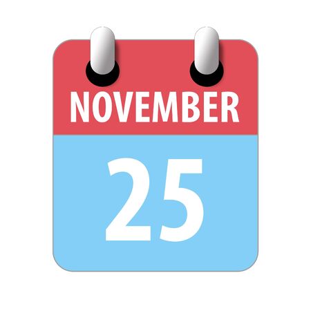 november 25th. Day 25 of month, Simple calendar icon on white background. Planning. Time management. Set of calendar icons for web design. autumn month, day of the year concept.の写真素材