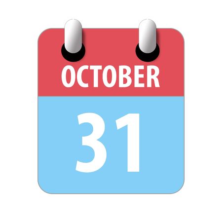 october 31st. Day 31of month, Simple calendar icon on white background. Planning. Time management. Set of calendar icons for web design. autumn month, day of the year concept.の写真素材