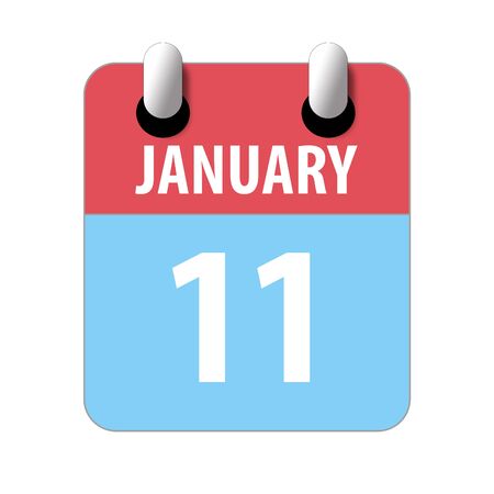 january 11th. Day 11 of month, Simple calendar icon on white background. Planning. Time management. Set of calendar icons for web design. winter month, day of the year concept.の写真素材