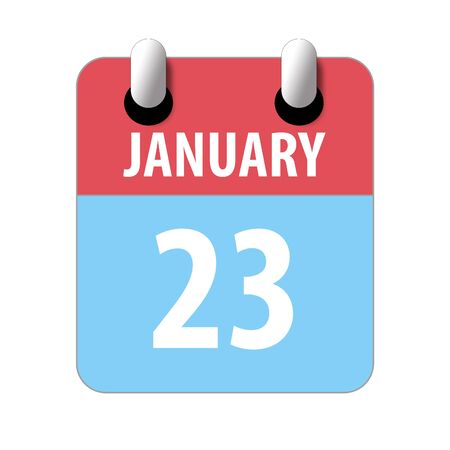january 23rd. Day 23 of month, Simple calendar icon on white background. Planning. Time management. Set of calendar icons for web design. winter month, day of the year concept.の写真素材