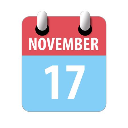 november 17th. Day 17 of month, Simple calendar icon on white background. Planning. Time management. Set of calendar icons for web design. autumn month, day of the year concept.の写真素材