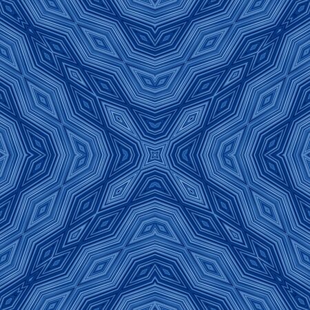 Classic Blue kaleidoscope geometrical ornament abstract background. Trendy color concept of the year. 2020 trendの写真素材