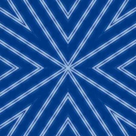 Classic Blue kaleidoscope geometrical ornament abstract background. Trendy color concept of the year. 2020 trendの写真素材