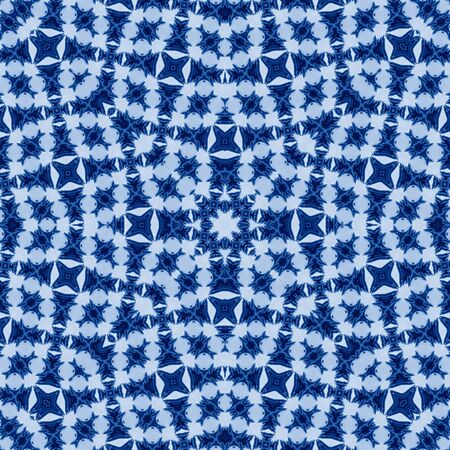 Classic Blue kaleidoscope geometrical ornament abstract background. Trendy color concept of the year. 2020 trendの写真素材