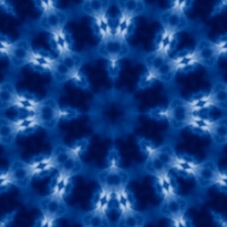 Classic Blue kaleidoscope geometrical ornament abstract background. Trendy color concept of the year. 2020 trendの写真素材