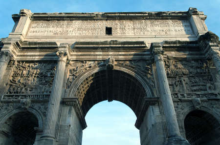 Arch of Titus in Rome, Italyの写真素材