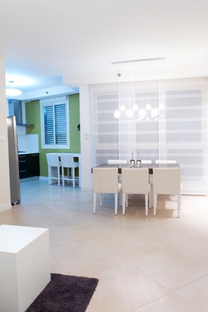 	Living room with kitchen in a new house.の写真素材