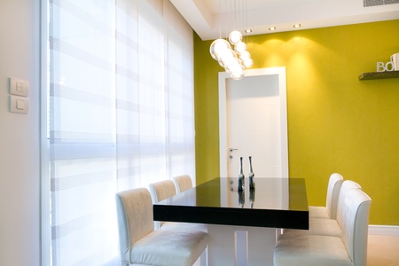 Living room with furnishings in a new houseの写真素材