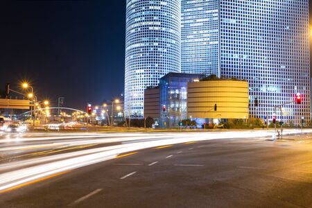 Tel Aviv at night. Azrieli center.の写真素材