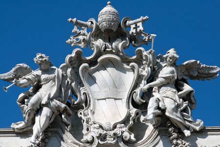 Angel statue in Rome in at fontana treviの写真素材
