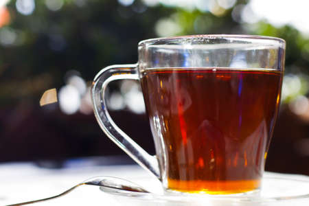 Cup of tea on the tableの写真素材