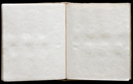 Old ancient book opened with empty pages.の写真素材