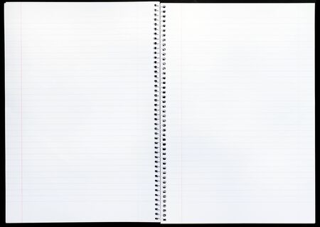 Open view of a lined blank notepadの写真素材