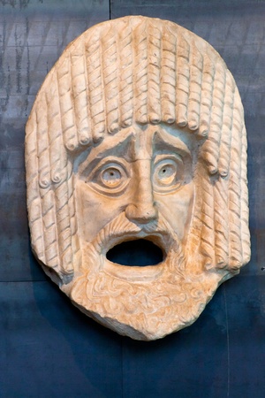 Roman mask of stone in Coliseum. Romeの写真素材