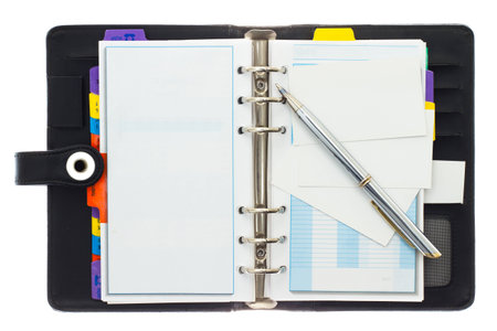 Blank cards and personal organizer with pen