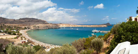 Panoramic of Lindos  Island of Rhodes in Greeceの写真素材