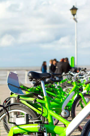 Bicycle rent on the beach of seaのeditorial素材
