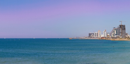 Tel-Aviv beach panorama Jaffa  Israel の写真素材