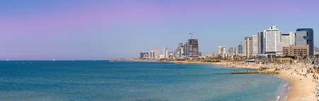 Tel-Aviv beach panorama Jaffa  Israel の写真素材