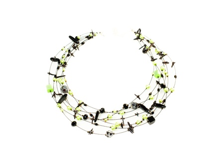 Necklace on a white background. Hand made.の写真素材