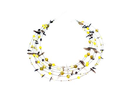 Necklace on a white background. Hand made.の写真素材
