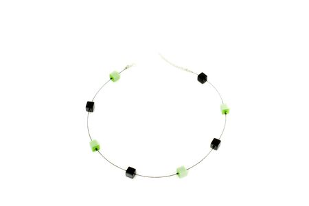 Necklace on a white background. Hand made.の写真素材