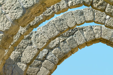 The ruins of the ancient city of Caesarea.  Israelの写真素材