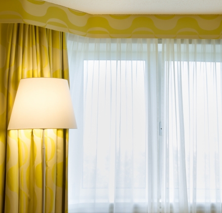 Bedroom with furnishings in a new house.の写真素材