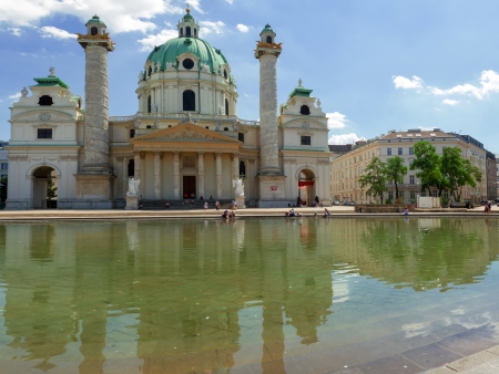 St. Charles Church (Karlskirche). Vienna, Austriaのeditorial素材
