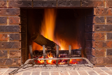 Fireplace in a new houseの写真素材
