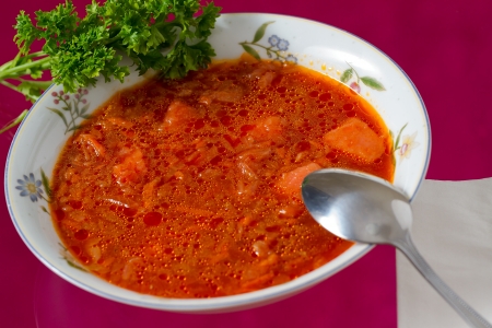  Borsch. Russian and Ukrainian red soup.の写真素材