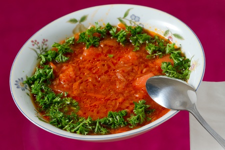  Borsch. Russian and Ukrainian red soup.の写真素材