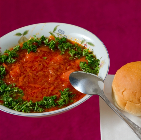  Borsch. Russian and Ukrainian red soup.の写真素材