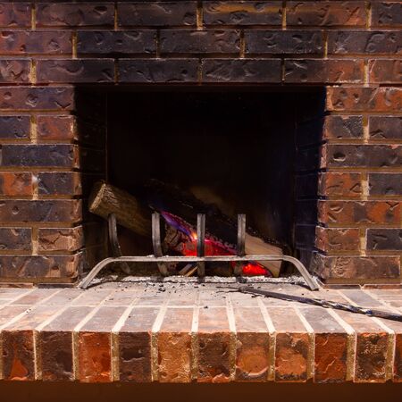 Fireplace in a new houseの写真素材