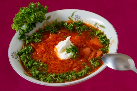  Borsch. Russian and Ukrainian red soup.の写真素材