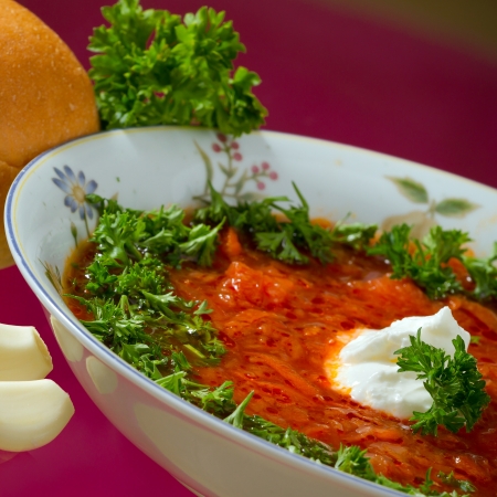 Borsch  Russian and Ukrainian red soup の写真素材