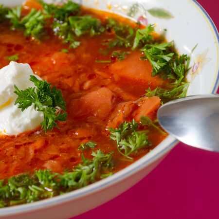  Borsch. Russian and Ukrainian red soup.の写真素材
