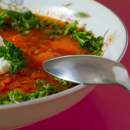  Borsch. Russian and Ukrainian red soup.の写真素材