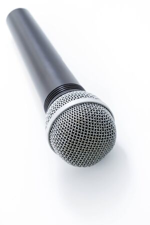 Microphone on white backgroundの写真素材