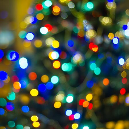 Colorful bokeh of christmas lights の写真素材