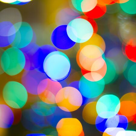 Colorful bokeh of christmas lights の写真素材